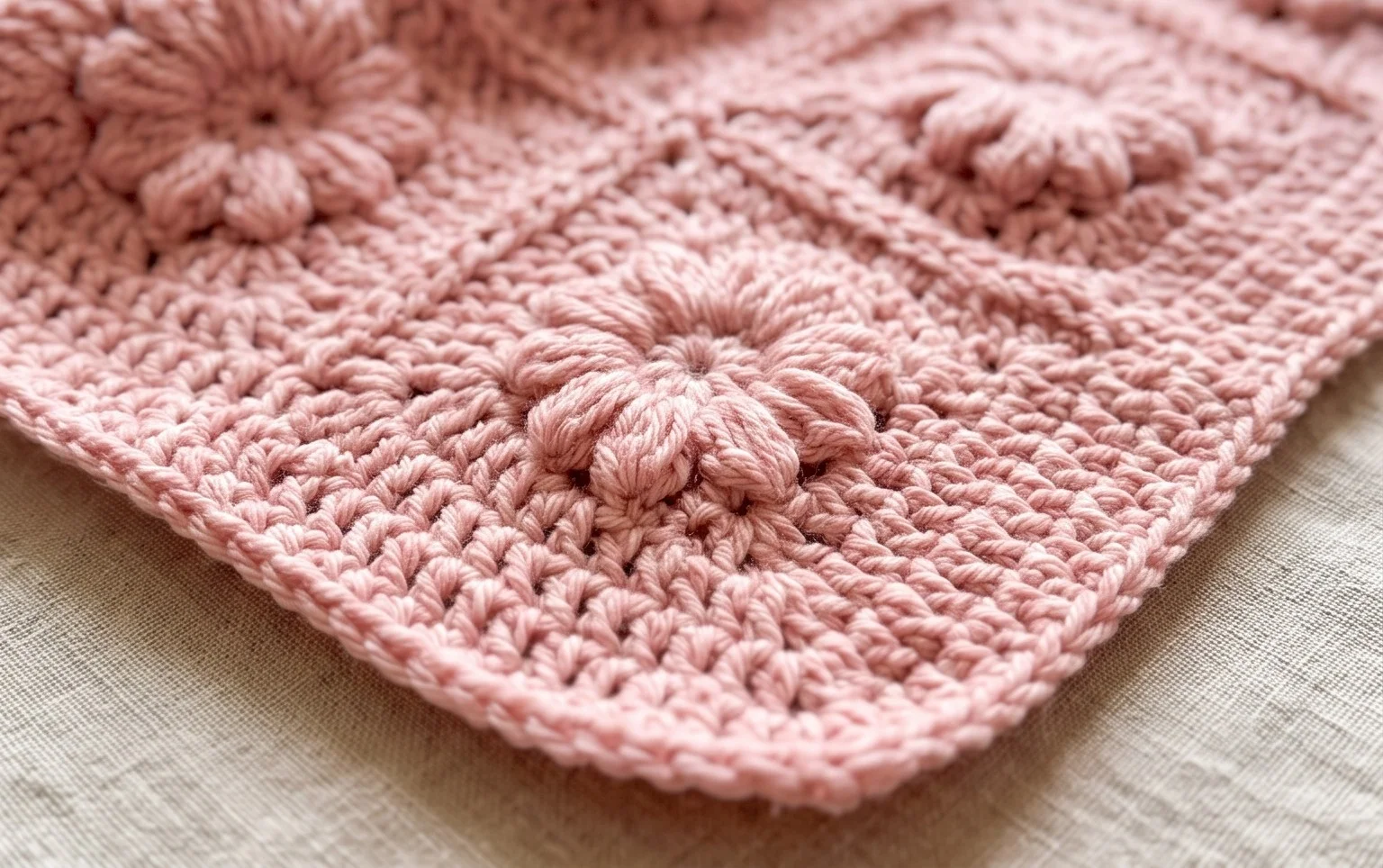Crochet Puff Flower Blanket You Will Love